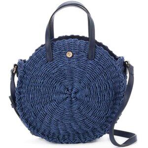 LC Lauren Conrad • Navy Round Woven Crossbody Bag